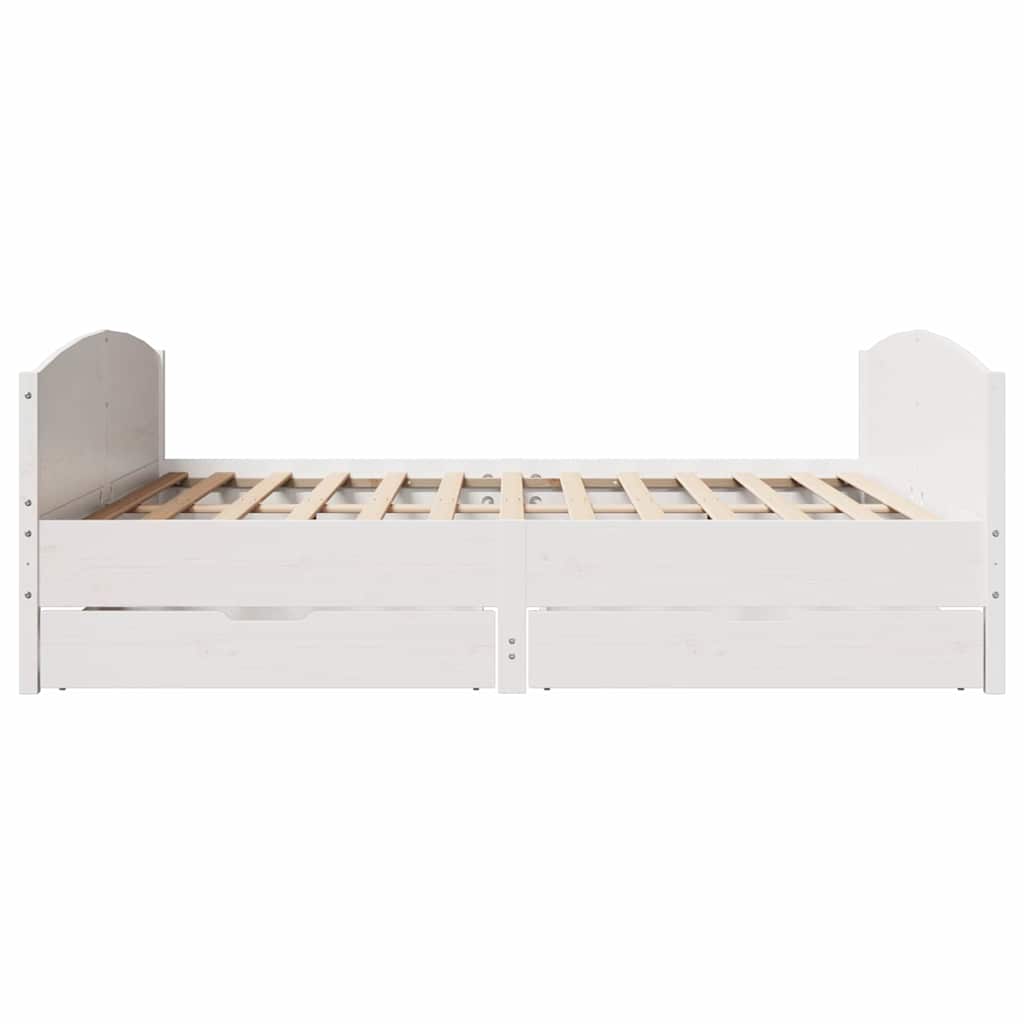 Sengeramme uten madrass hvit 180x200 cm heltre furu