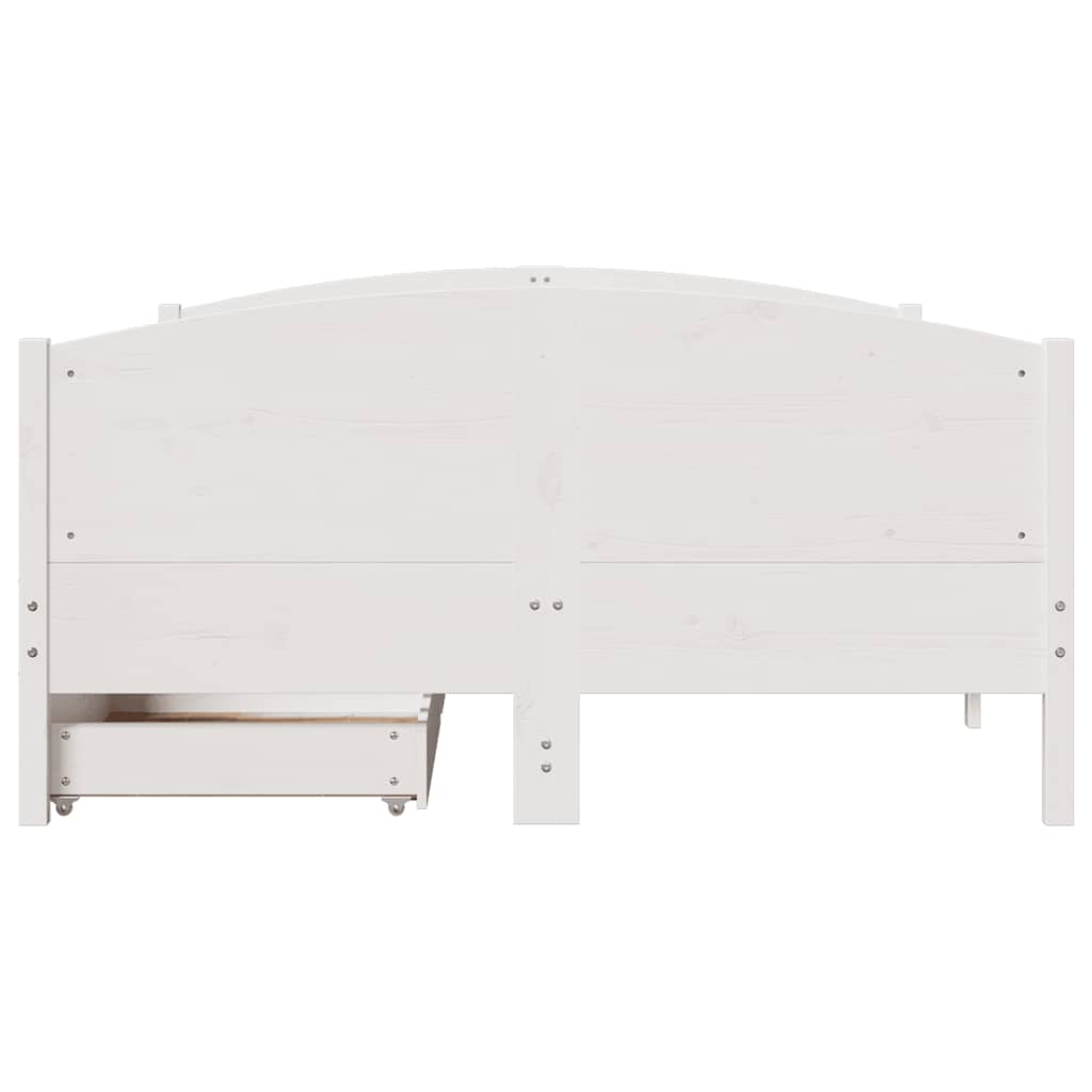 Sengeramme uten madrass hvit 140x190 cm heltre furu