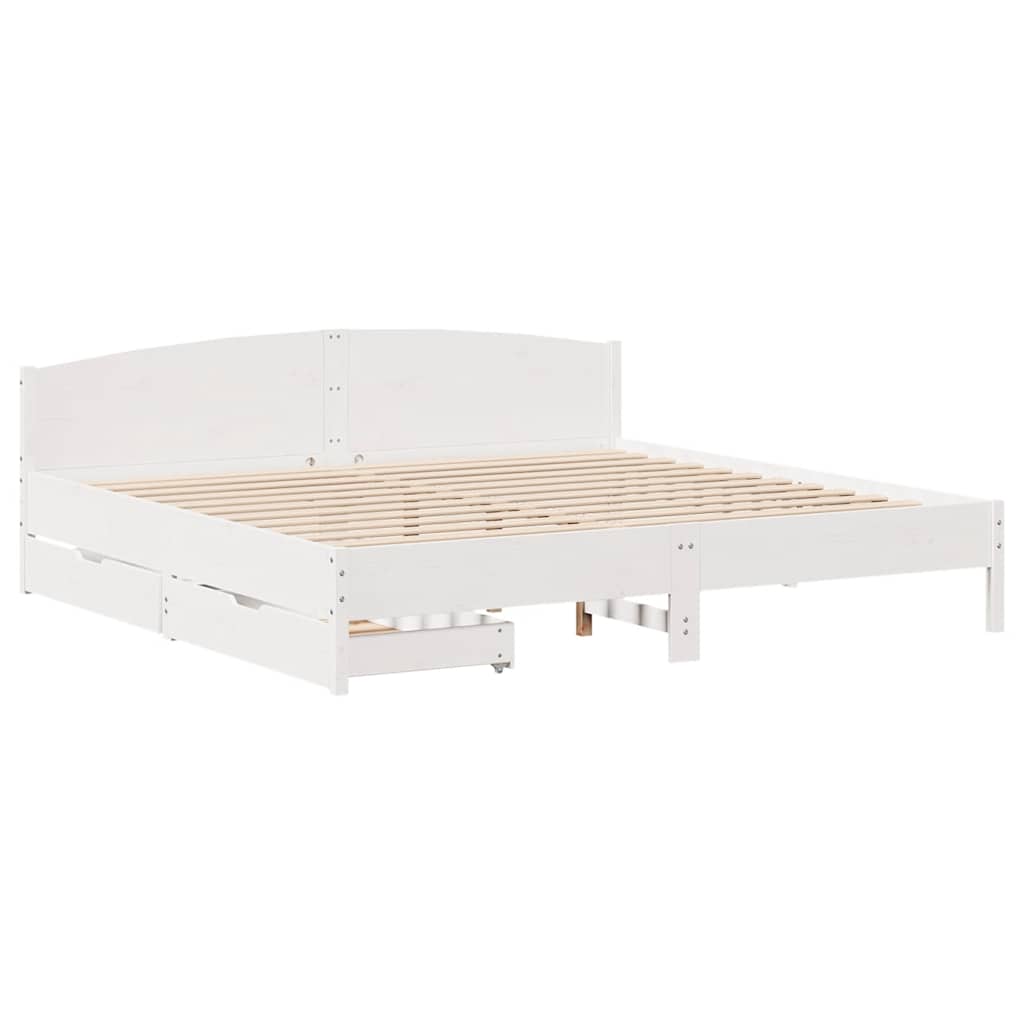 Sengeramme uten madrass hvit 180x200 cm heltre furu