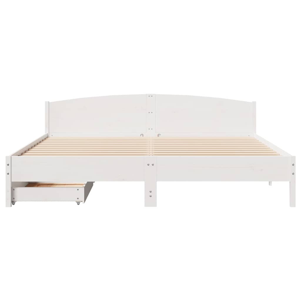 Sengeramme uten madrass hvit 180x200 cm heltre furu