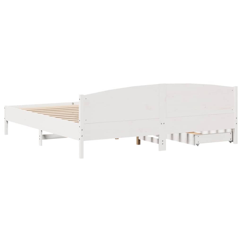 Sengeramme uten madrass hvit 180x200 cm heltre furu