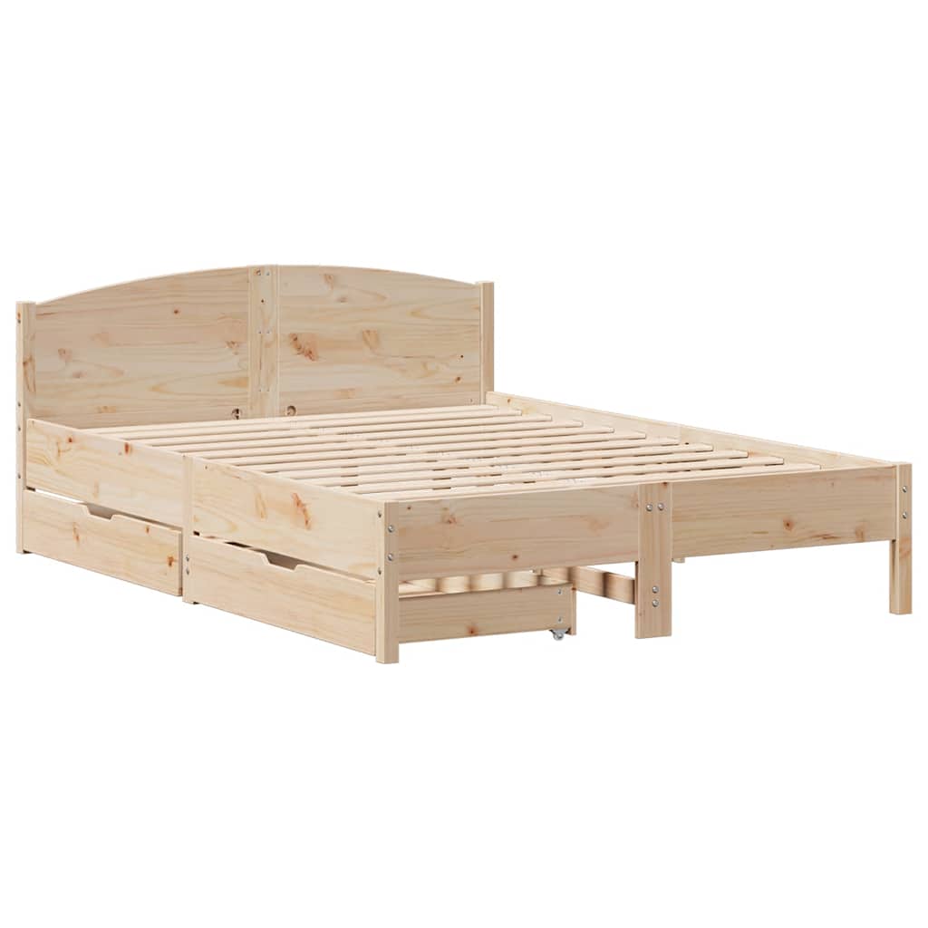Sengeramme uten madrass hvit 135x190 cm heltre furu
