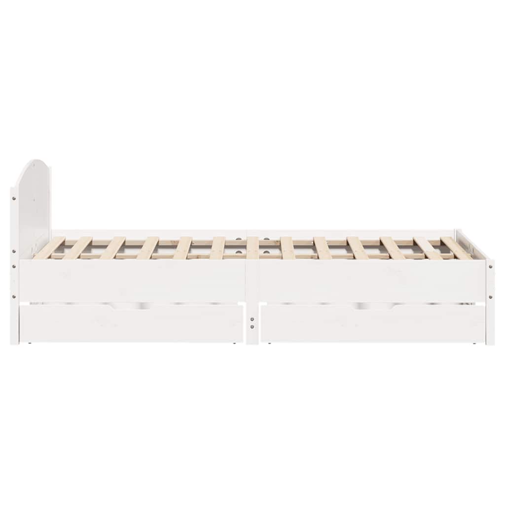 Sengeramme uten madrass hvit 120x190 cm heltre furu