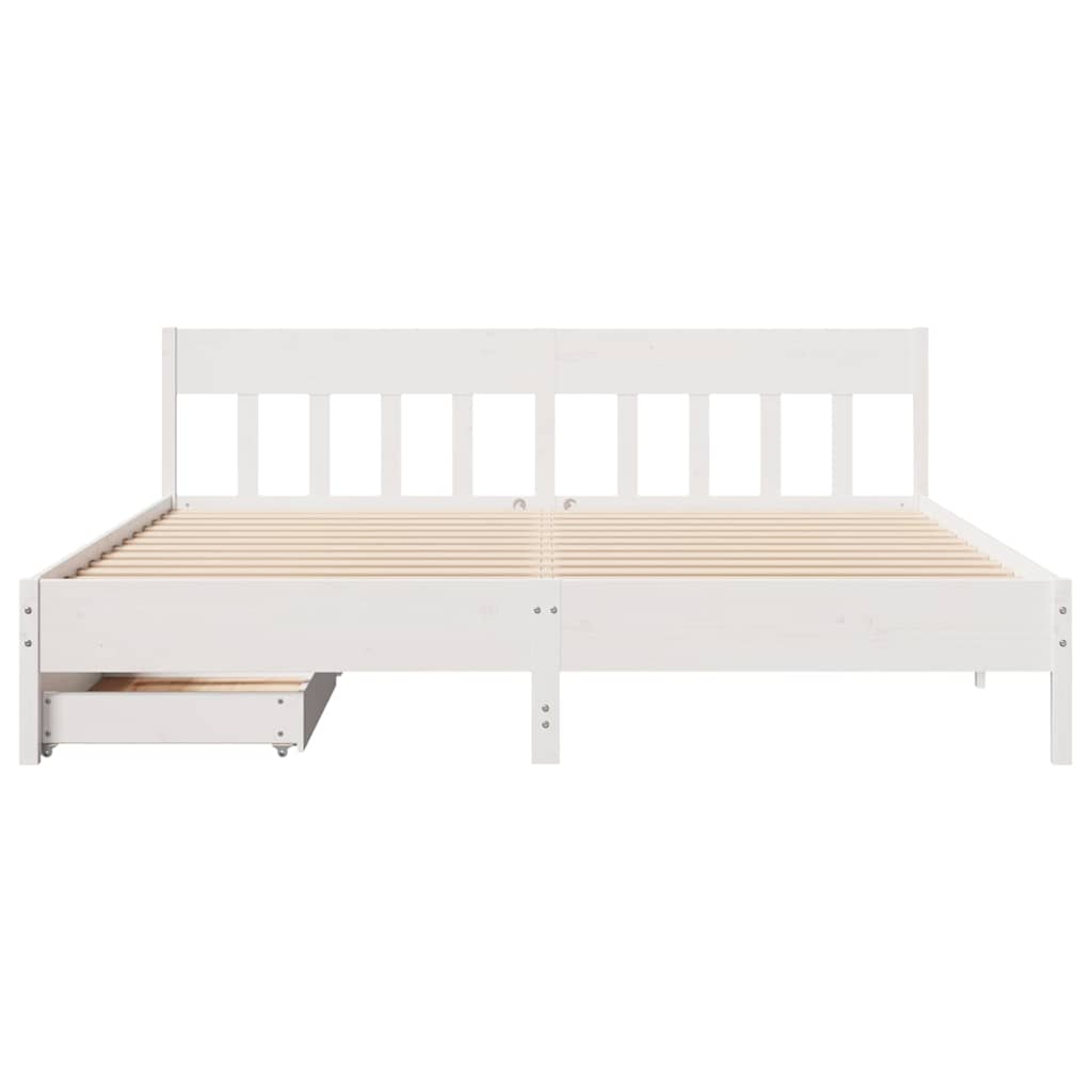 Sengeramme uten madrass hvit 180x200 cm heltre furu