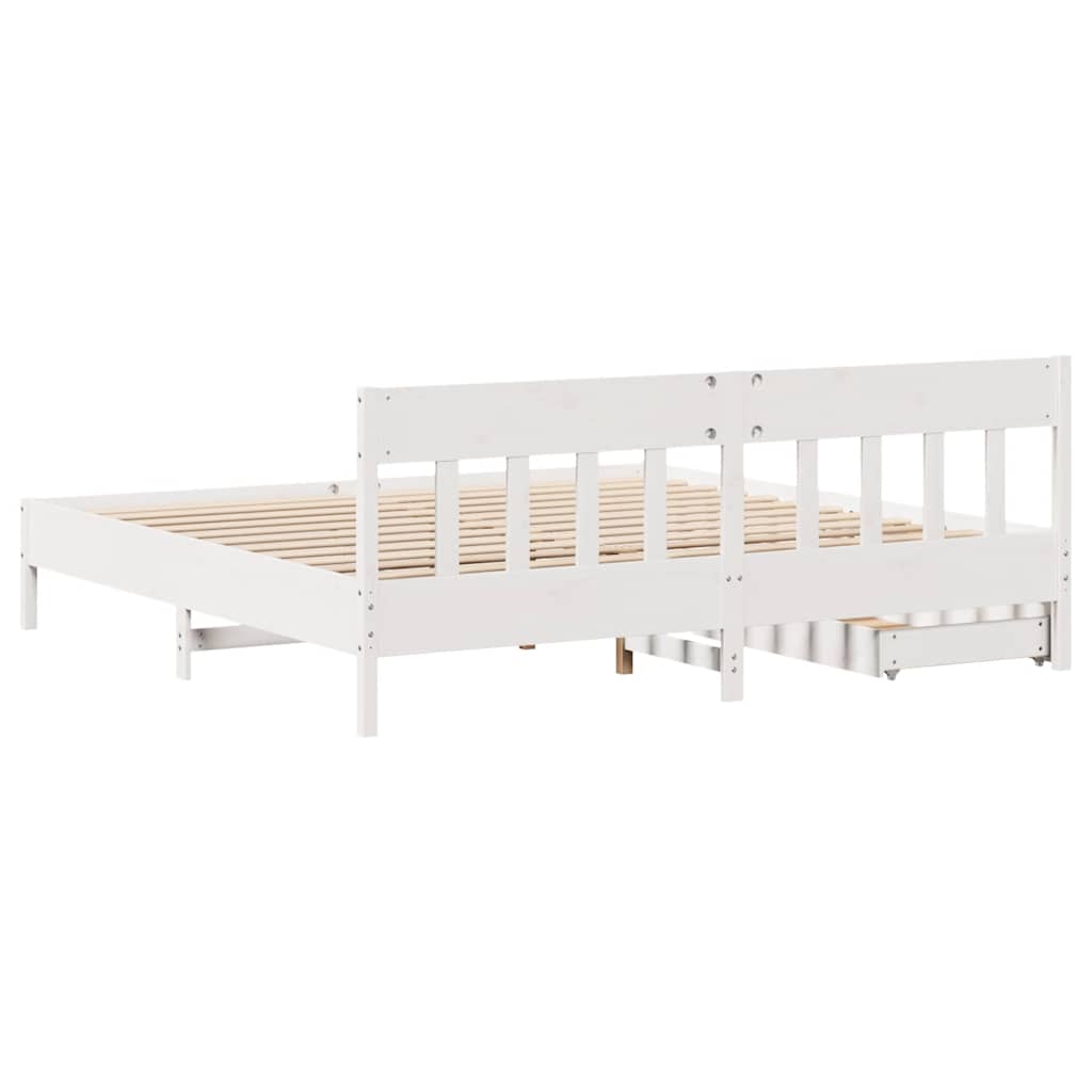 Sengeramme uten madrass hvit 180x200 cm heltre furu