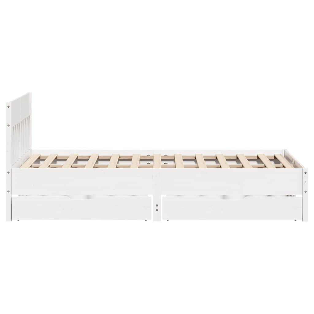 Sengeramme uten madrass hvit 140x190 cm heltre furu