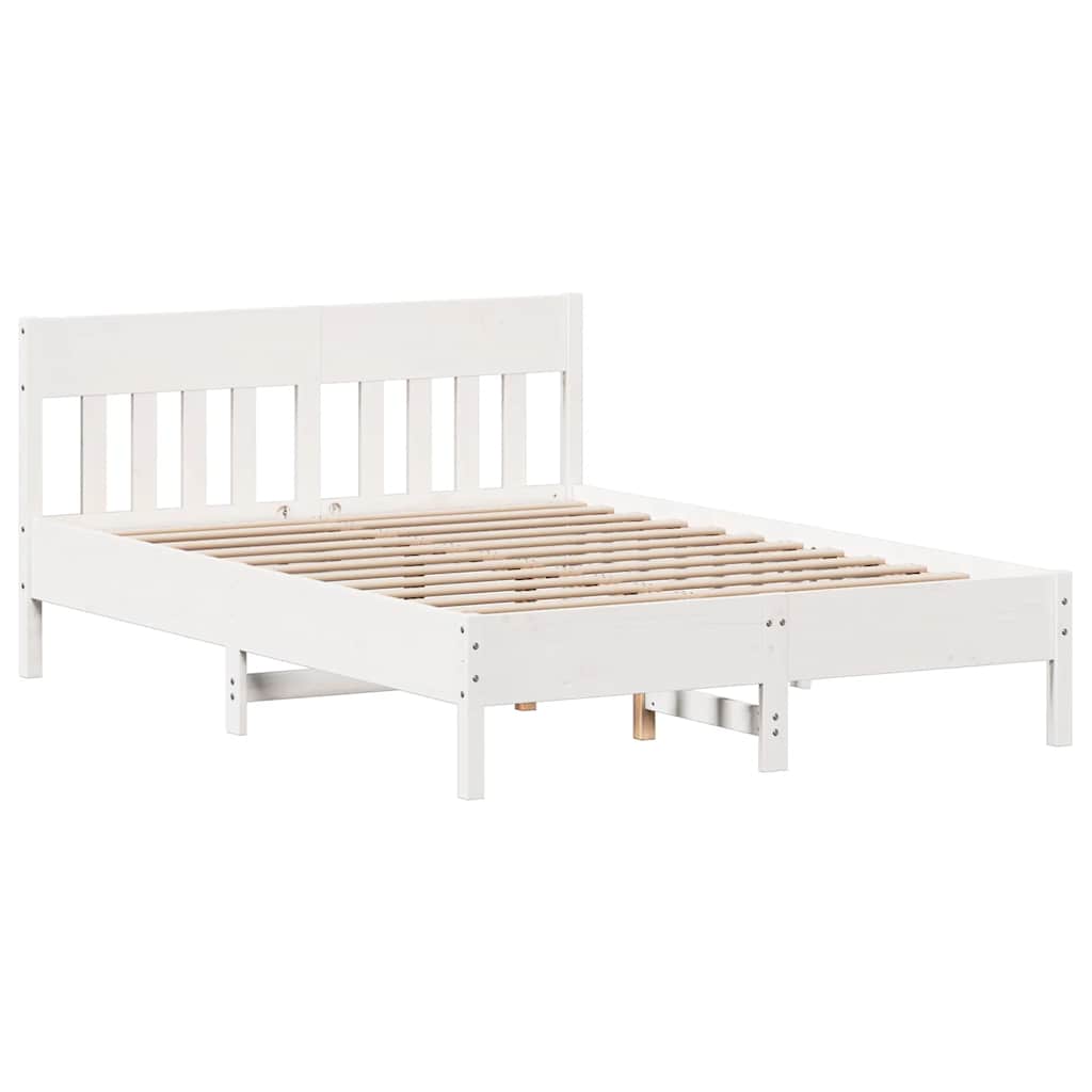 Sengeramme uten madrass hvit 135x190 cm heltre furu
