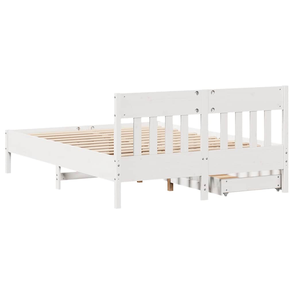 Sengeramme uten madrass hvit 120x190 cm heltre furu