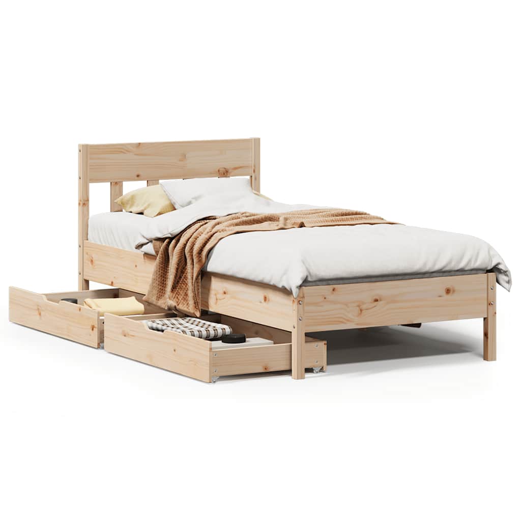 Sengeramme uten madrass 75x190 cm heltre furu