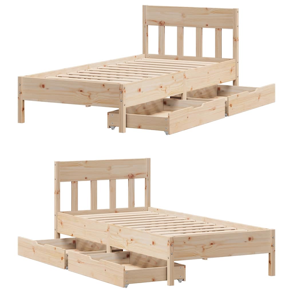 Sengeramme uten madrass 75x190 cm heltre furu