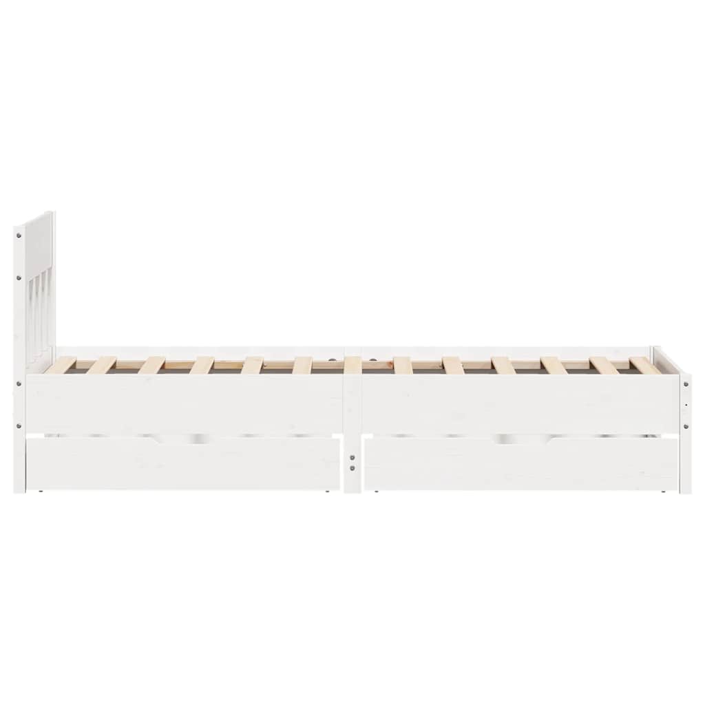 Sengeramme uten madrass hvit 75x190 cm heltre furu