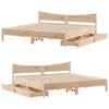 Sengeramme med skuffer 200x200 cm heltre furu