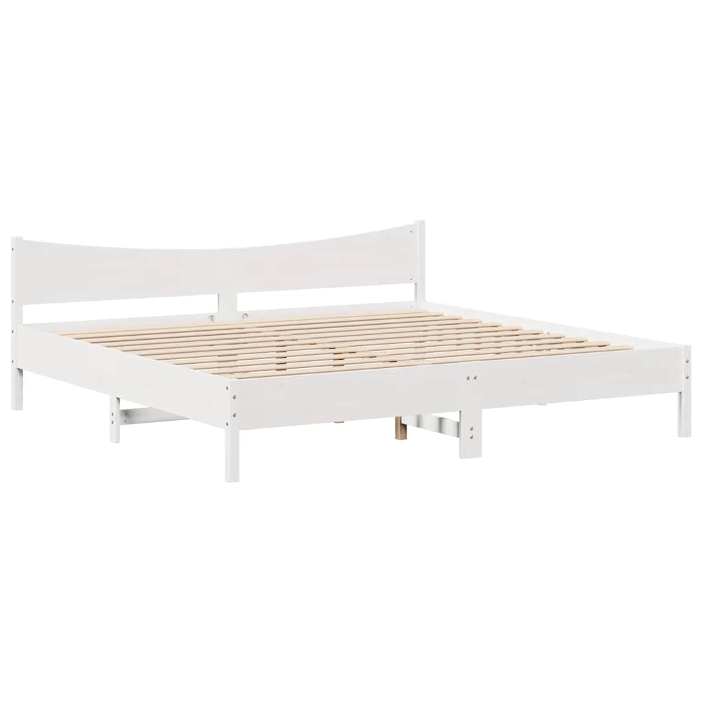 Sengeramme med skuffer hvit 180x200 cm heltre furu