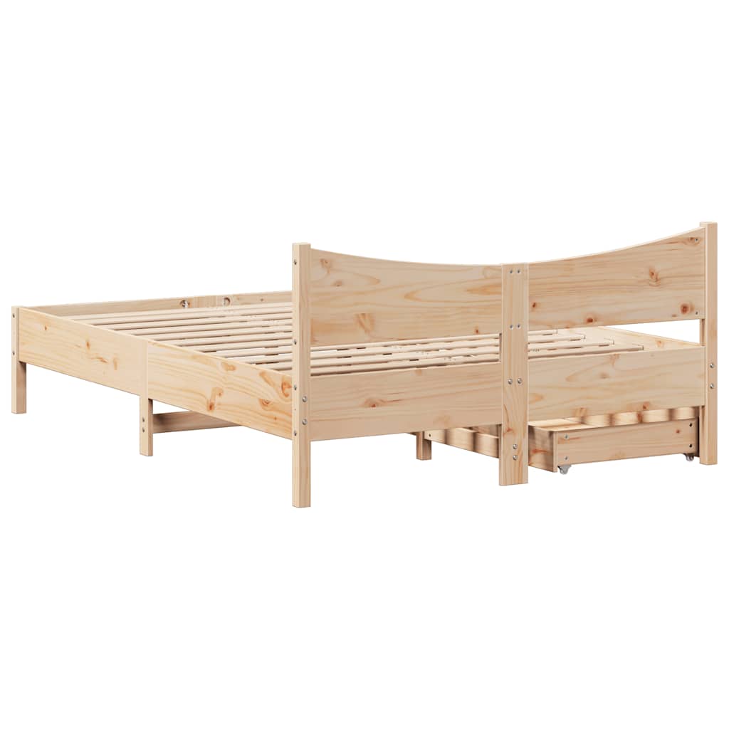 Sengeramme med skuffer 120x190 cm heltre furu