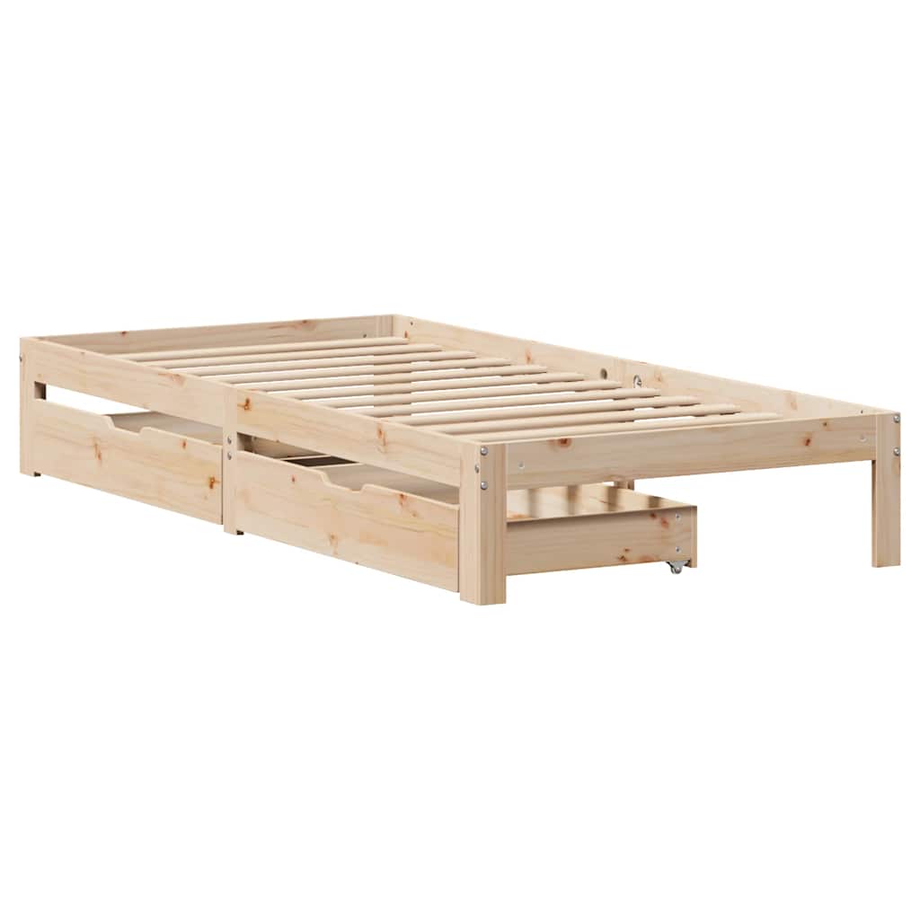 Sengeramme med skuffer 90x200 cm heltre furu