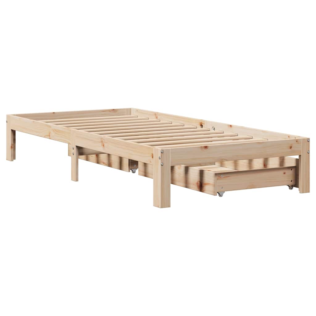 Sengeramme med skuffer 90x200 cm heltre furu