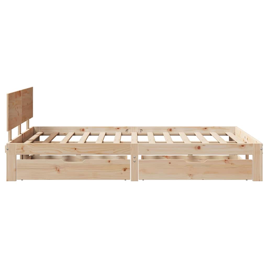 Sengeramme med skuffer 120x190 cm heltre furu