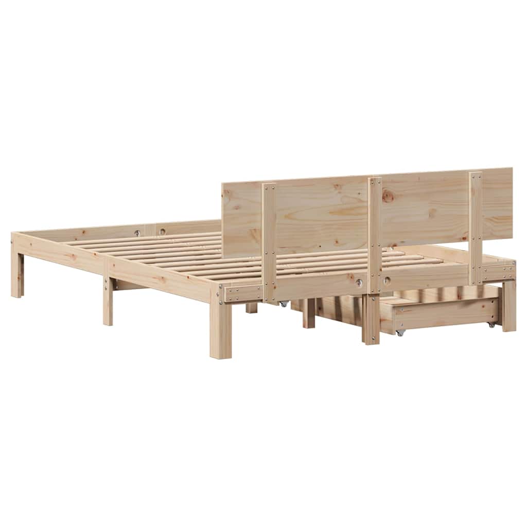 Sengeramme med skuffer 120x190 cm heltre furu