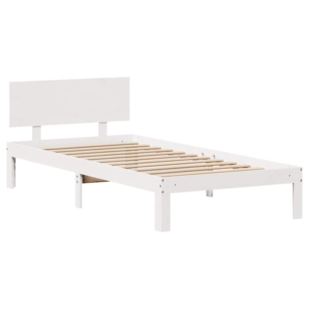 Sengeramme med skuffer hvit 90x200 cm heltre furu