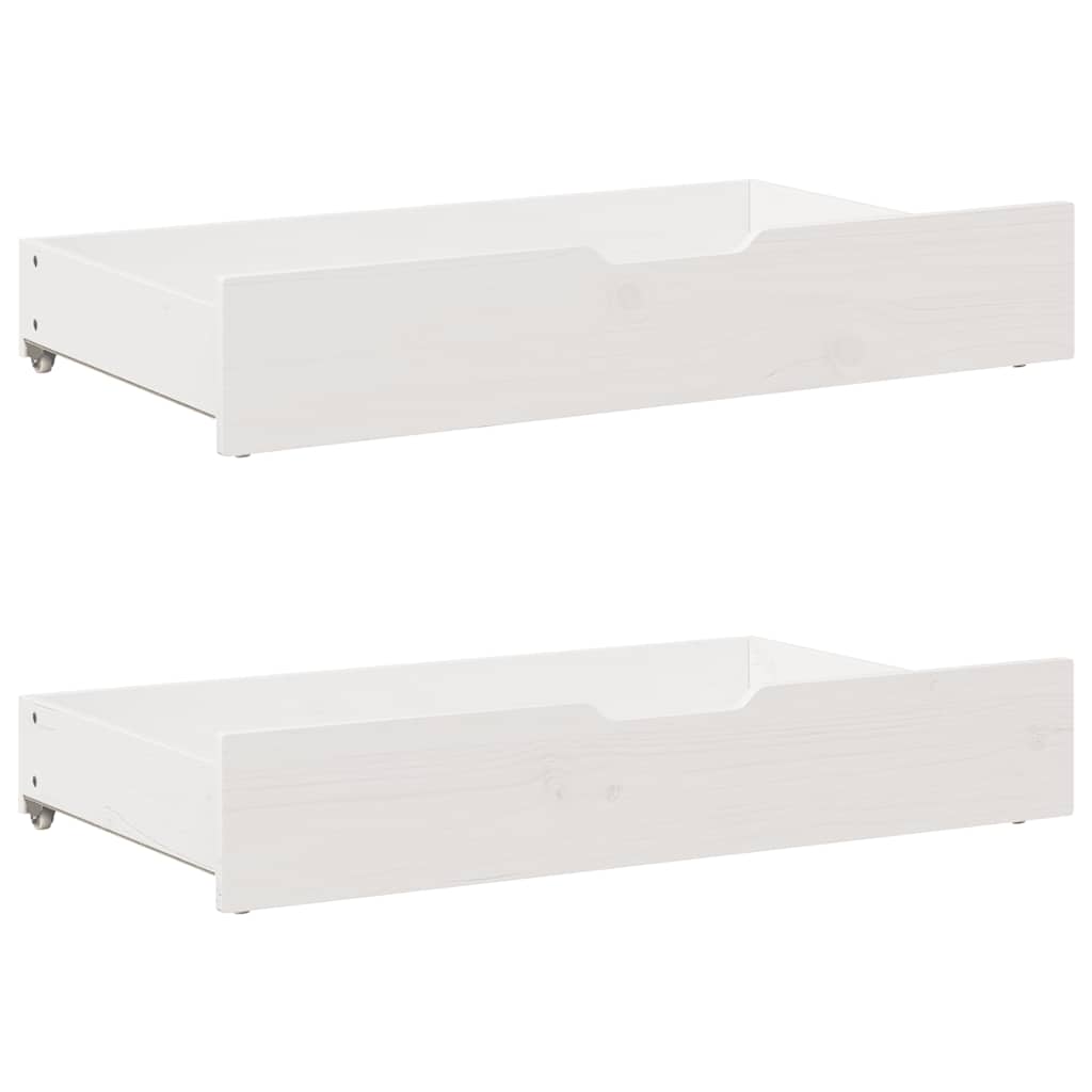 Sengeramme med skuffer hvit 180x200 cm heltre furu