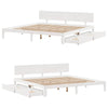 Sengeramme med skuffer hvit 180x200 cm heltre furu