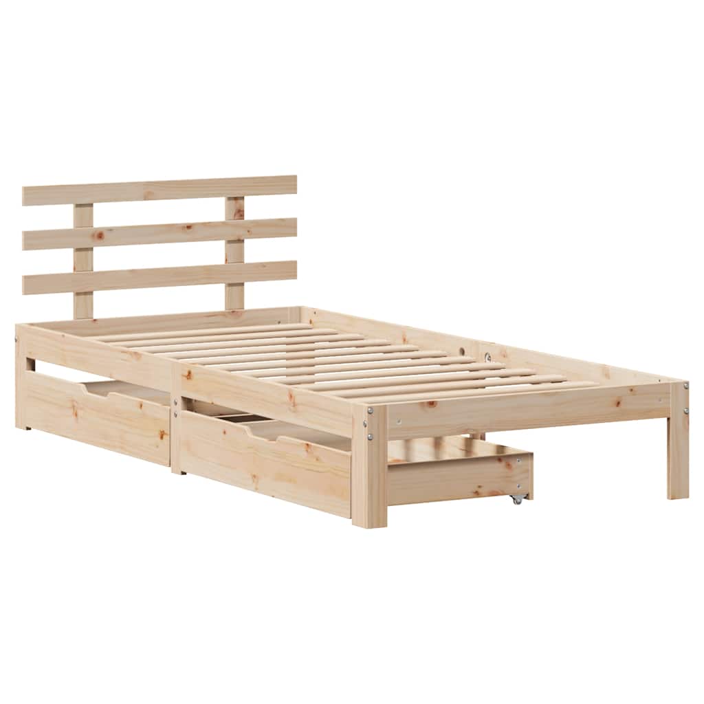 Sengeramme med skuffer 90x190 cm heltre furu
