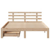 Sengeramme med skuffer 150x200 cm heltre furu