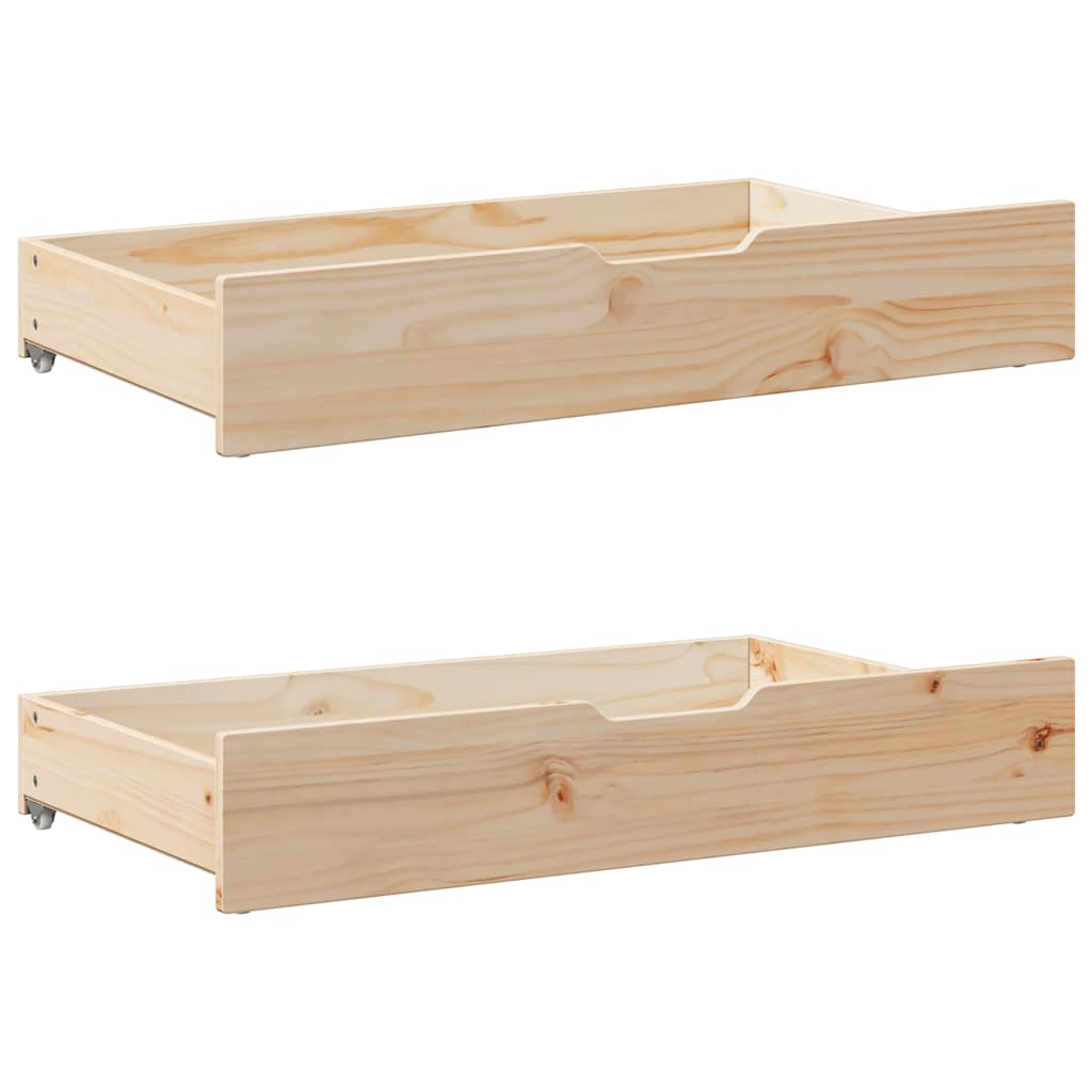 Sengeramme med skuffer 150x200 cm heltre furu