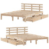 Sengeramme med skuffer 150x200 cm heltre furu