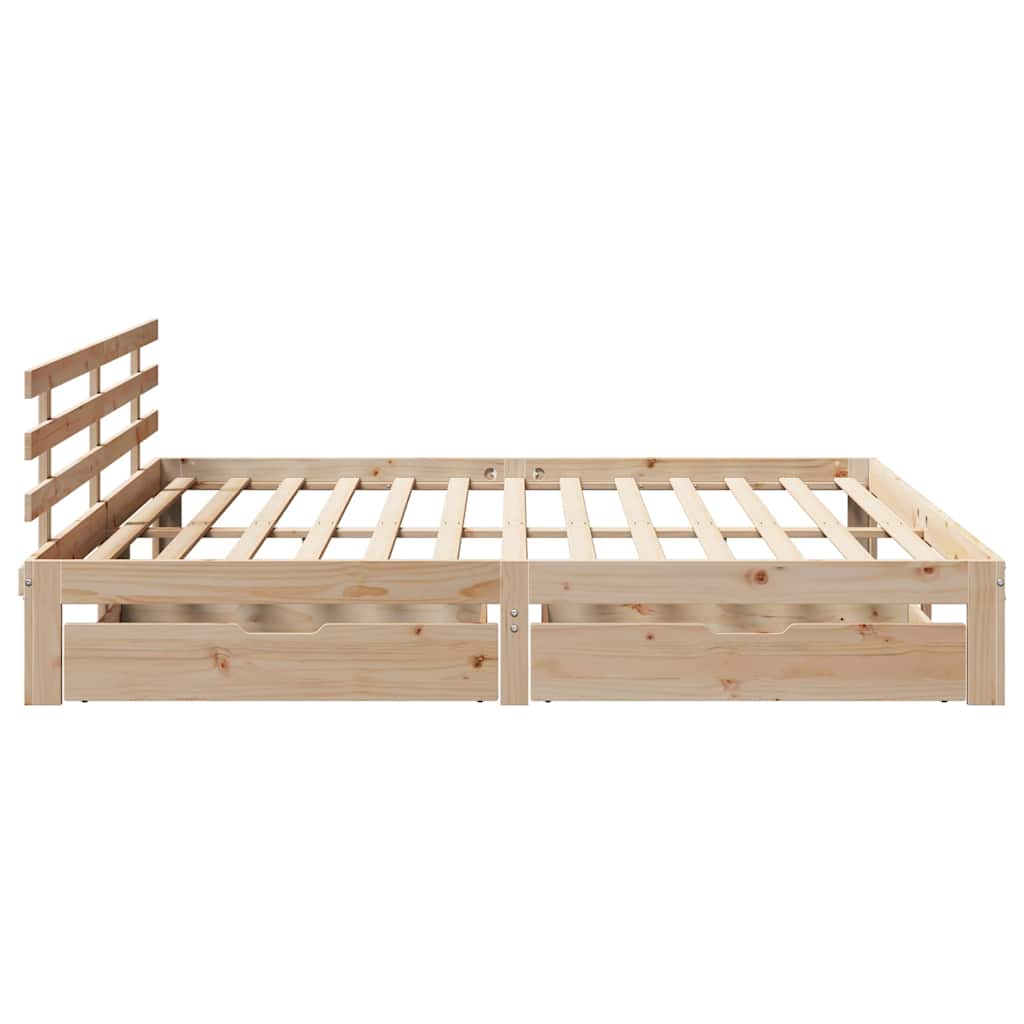 Sengeramme med skuffer 180x200 cm heltre furu