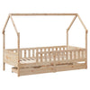 Barnesengeramme med skuffer 80x200 cm heltre furu