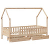Barnesengeramme med skuffer 80x200 cm heltre furu