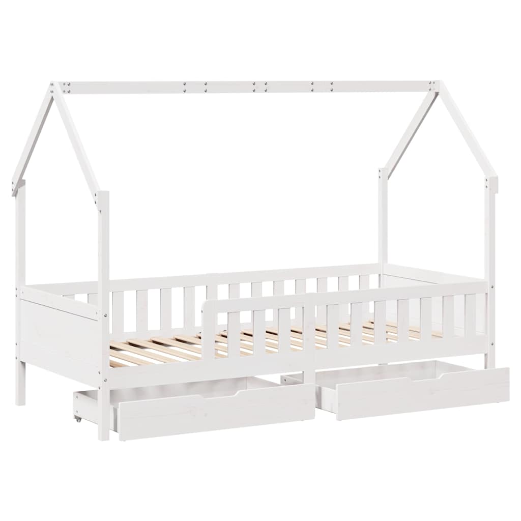 Barnesengeramme med skuffer 80x200 cm heltre furu