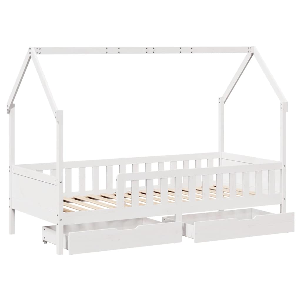 Barnesengeramme med skuffer 90x190 cm heltre furu