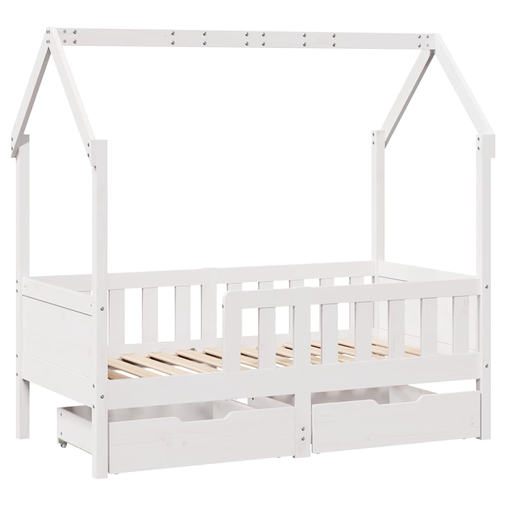 Barnesengeramme med skuffer 70x140 cm heltre furu