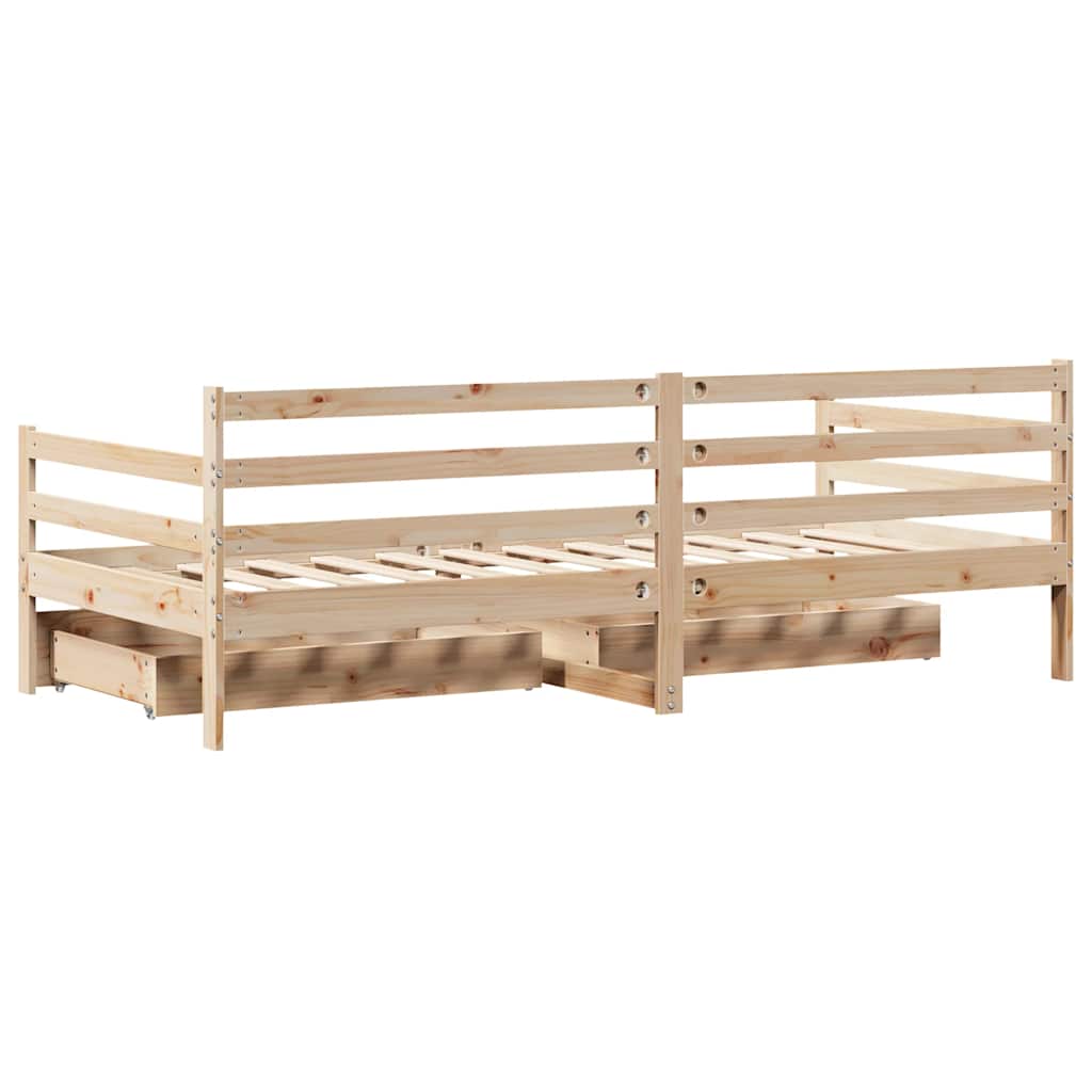 Dagseng med skuffer 90x190 cm heltre furu