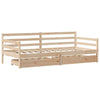 Dagseng med skuffer hvit 80x200 cm heltre furu