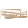 Dagseng med skuffer hvit 80x200 cm heltre furu
