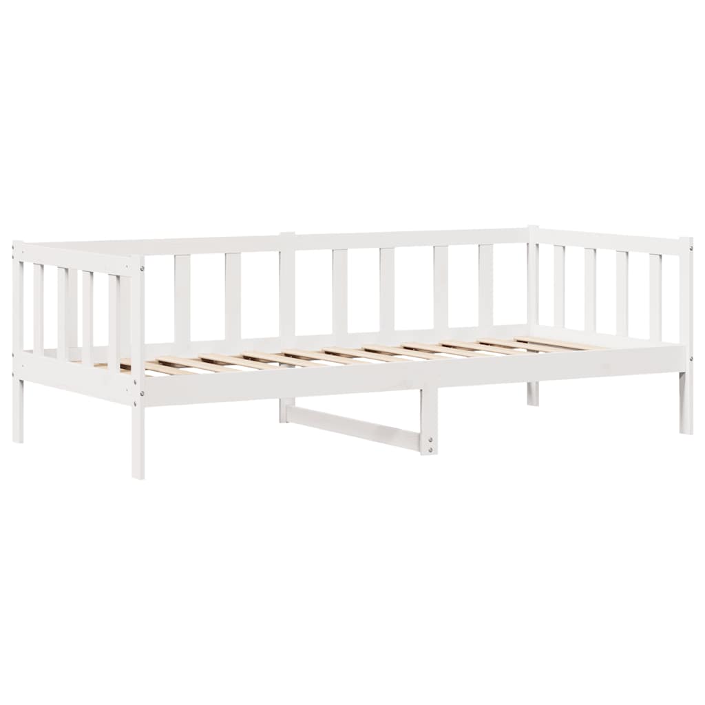 Dagseng med skuffer hvit 80x200 cm heltre furu