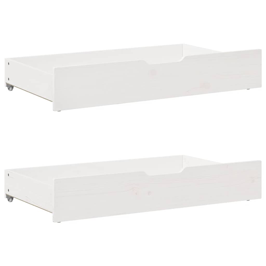 Dagseng med skuffer hvit 80x200 cm heltre furu