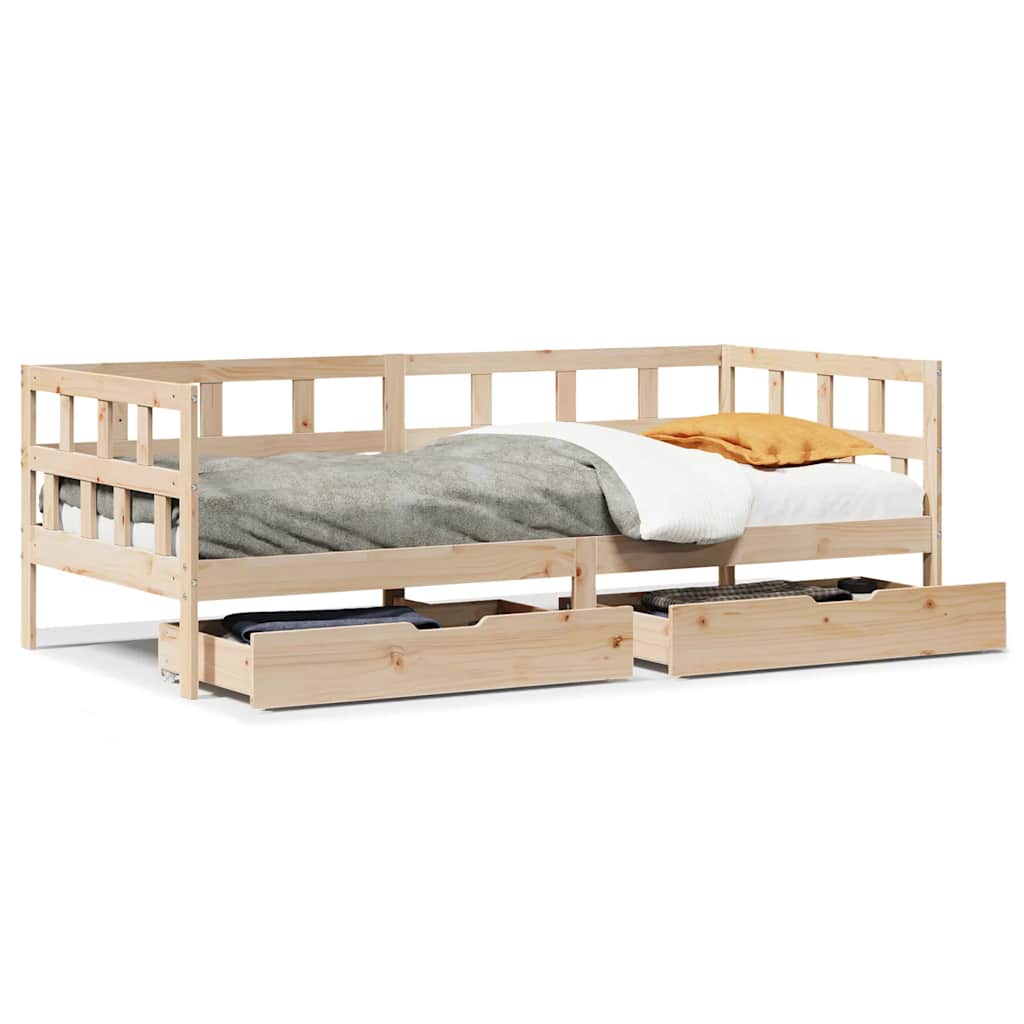 Dagseng med skuffer 90x190 cm heltre furu