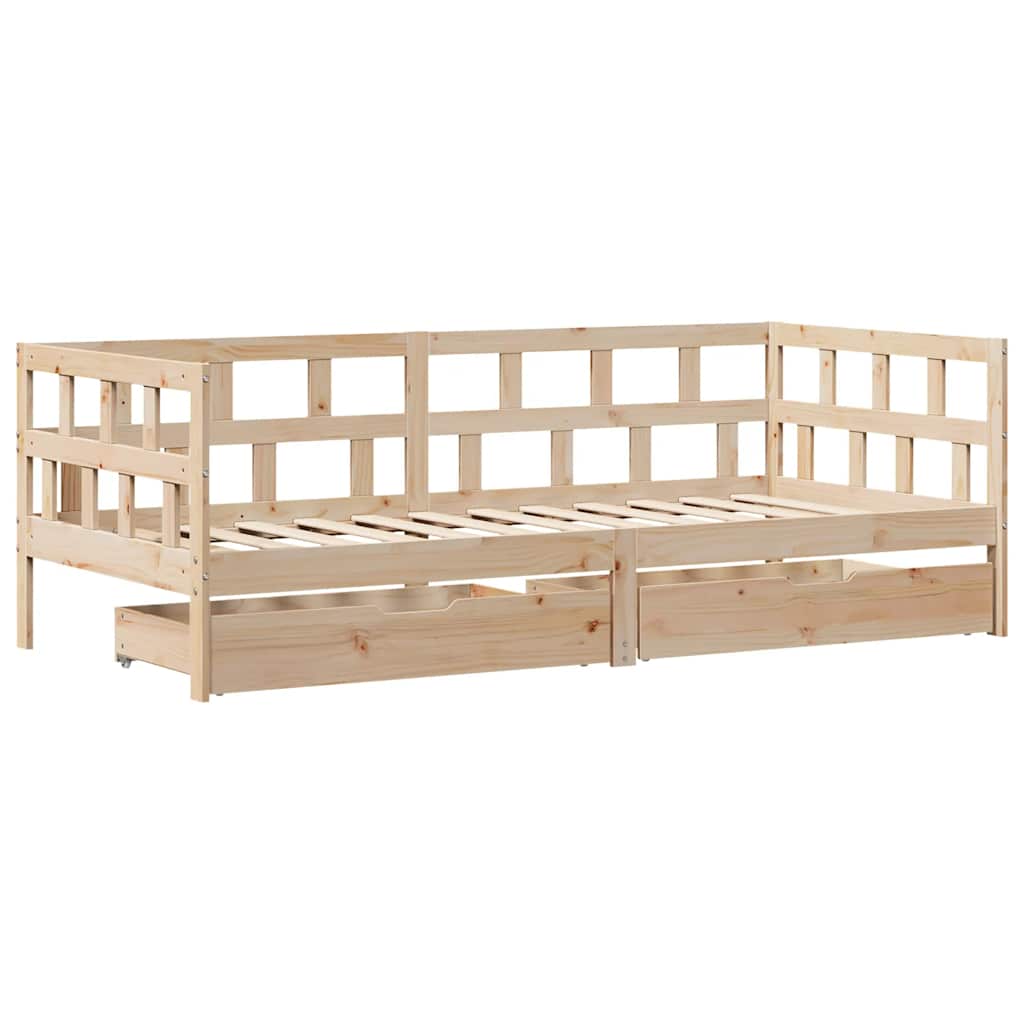 Dagseng med skuffer 90x190 cm heltre furu