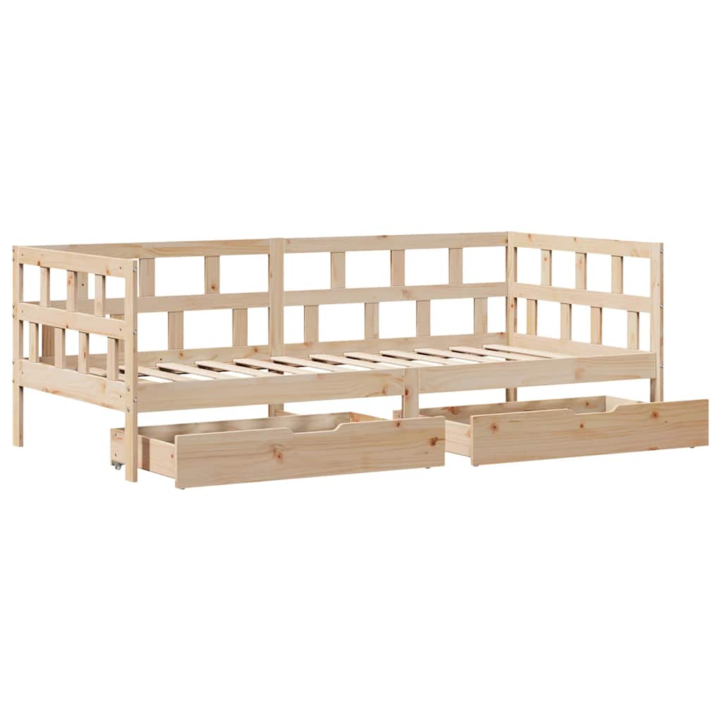 Dagseng med skuffer 90x190 cm heltre furu