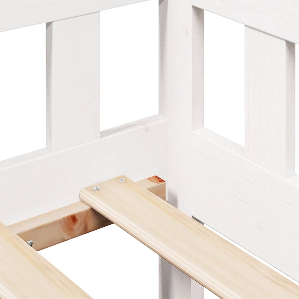 Dagseng med skuffer hvit 90x190 cm heltre furu