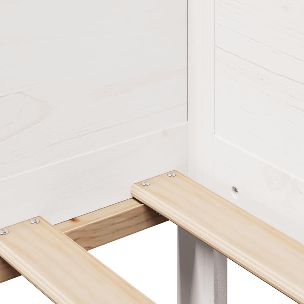 Dagseng med skuffer hvit 90x190 cm heltre furu