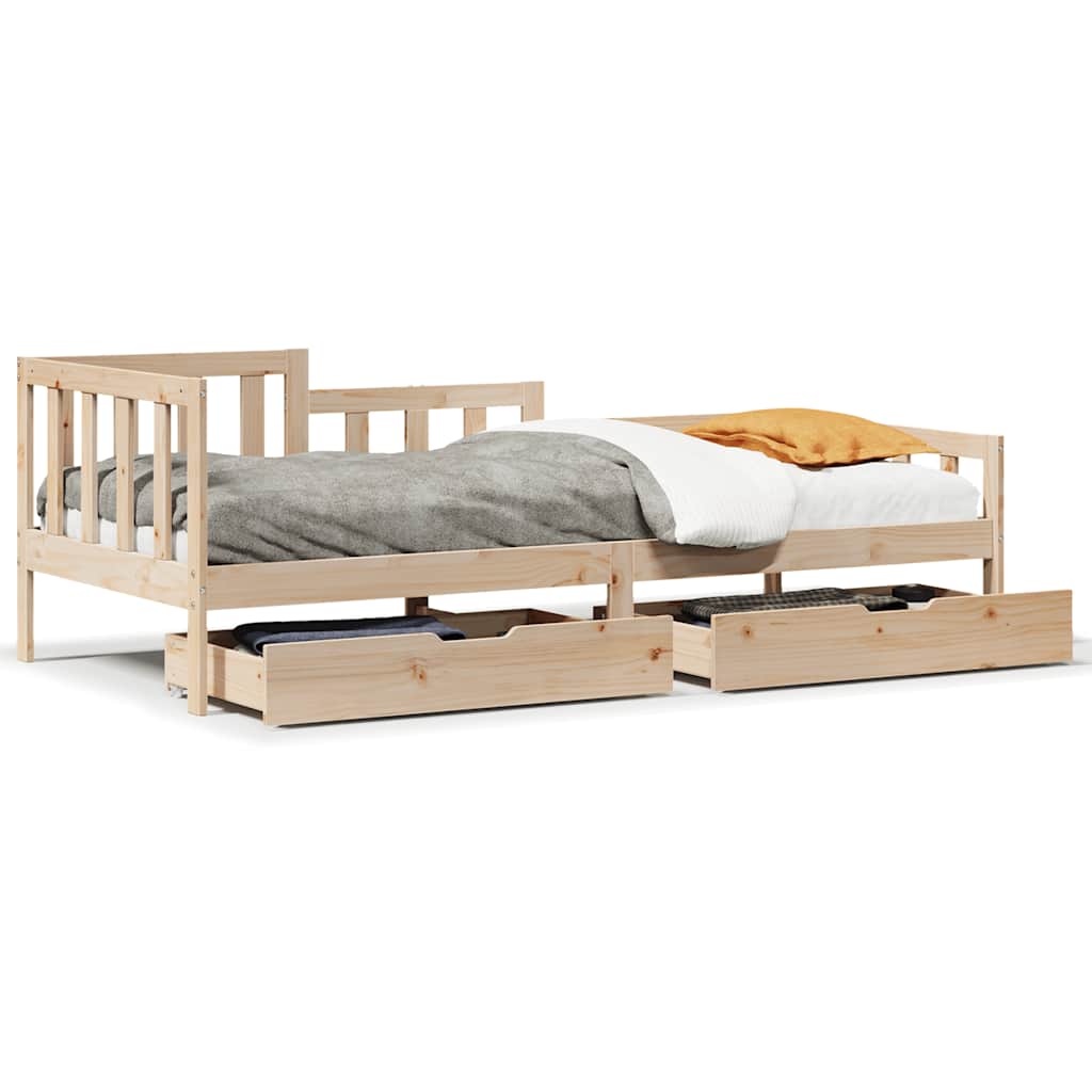 Dagseng med skuffer 90x190 cm heltre furu vidaXL