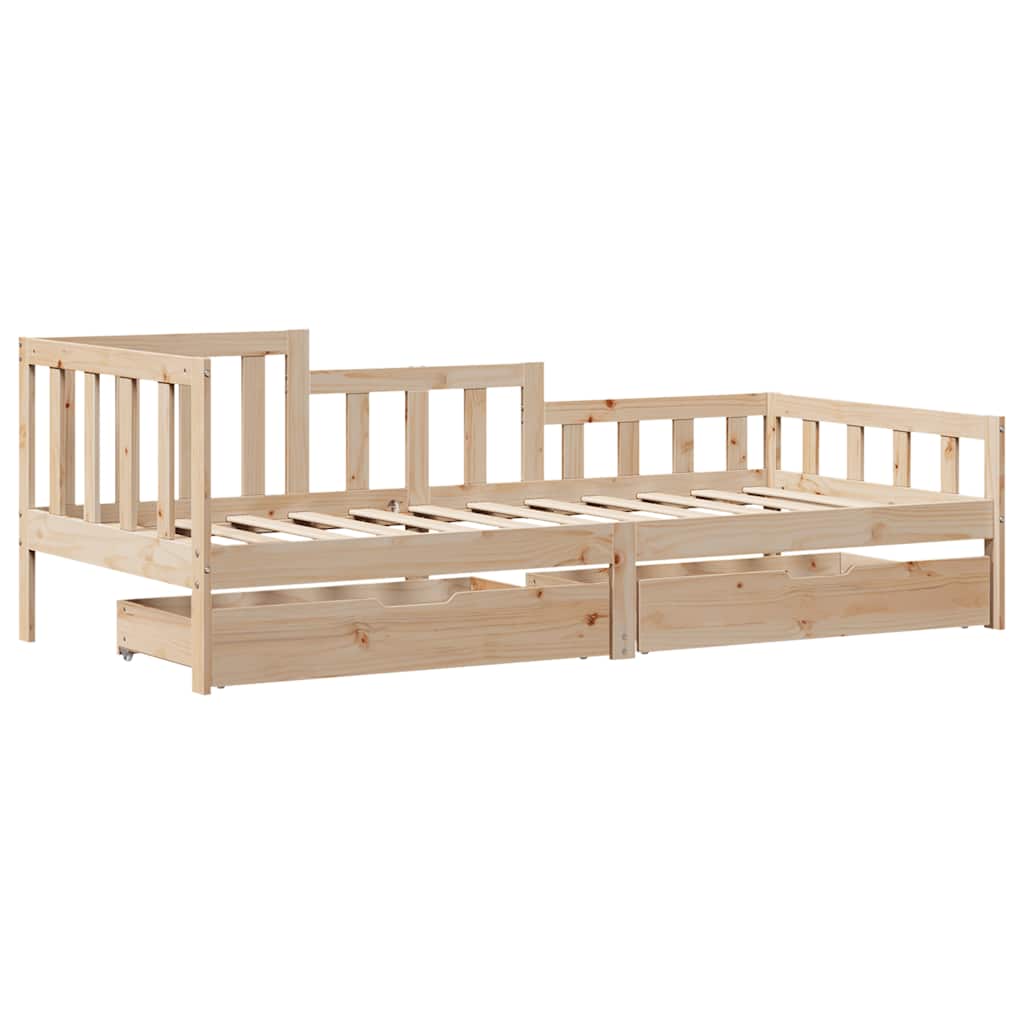 Dagseng med skuffer 90x190 cm heltre furu vidaXL