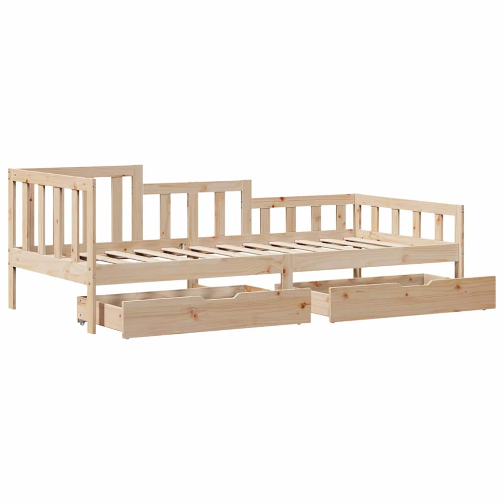 Dagseng med skuffer 90x190 cm heltre furu vidaXL