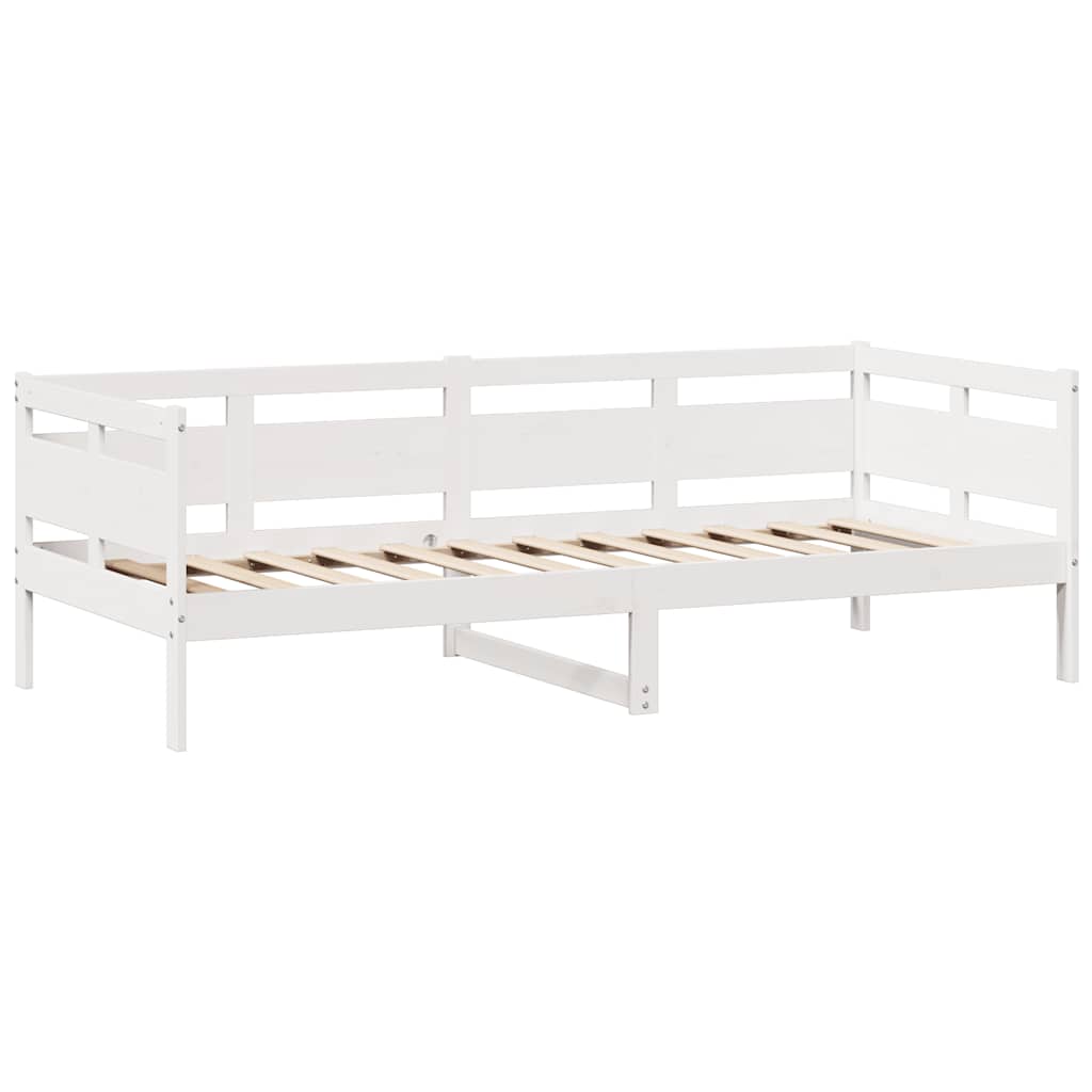 Dagseng med skuffer hvit 80x200 cm heltre furu
