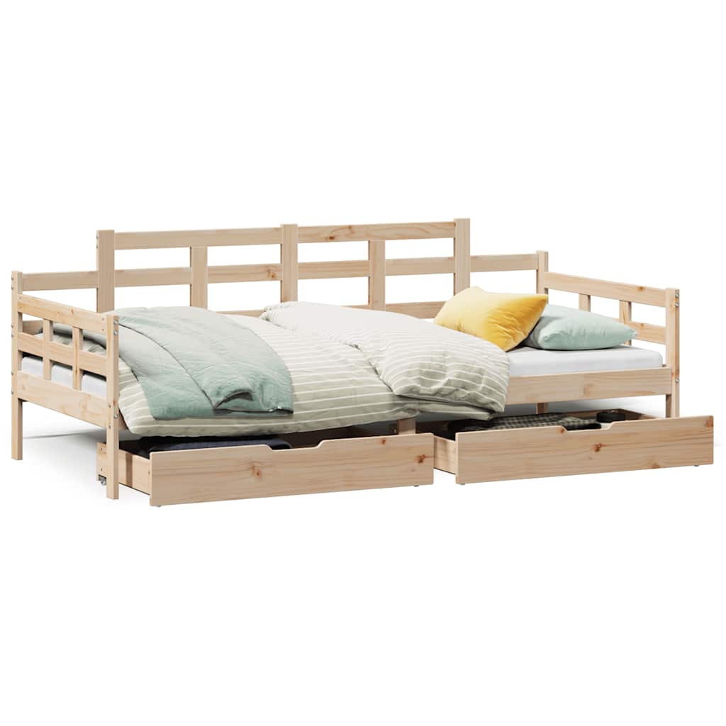 Dagseng med skuffer 90x190 cm heltre furu